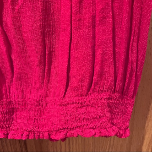 Chaps by Ralph Lauren Eyelet Tassle Tie Puff-Sleeve Peasant Top in Yacht Red XL - Picture 13 of 15